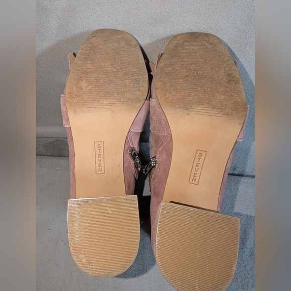 Steven Steve Madden Shooter Pink Suede Leather Ankle Boots Sz 5.5W - Picture 13 of 13